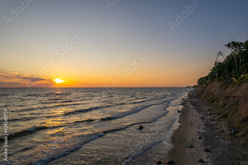 Aerial summer sunny sunset view of The Dutchman's Cap (Olando kepure) Karkle, Lithuania