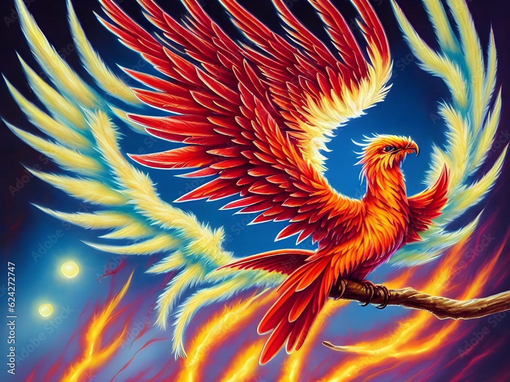 Phoenix Fire Bird, Generative AI Illustration Phoenix Fire Bird, Generative AI Illustration