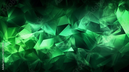 green abstract green light abstract ,background polygon elegant background and frame background generative ai