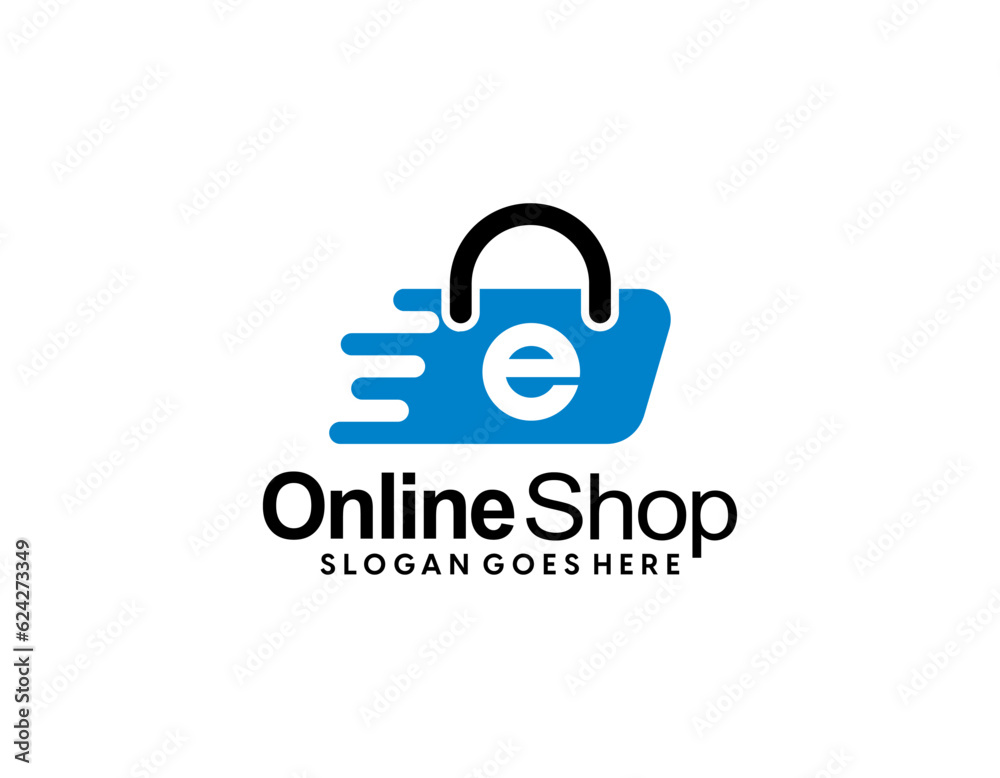 Online Shop Logo. Happy Shop Logo design vector Online Shop Logo. Happy Shop Logo design vector