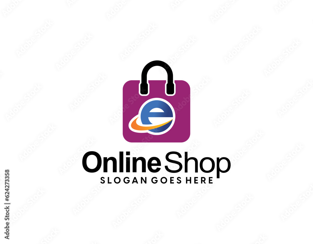 Online Shop Logo. Happy Shop Logo design vector Online Shop Logo. Happy Shop Logo design vector