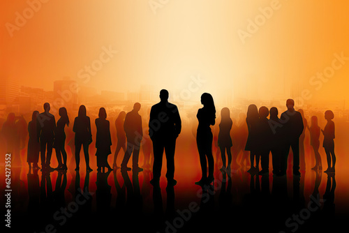 Dynamic Silhouette Stock Image: Diverse Professionals & Age Groups