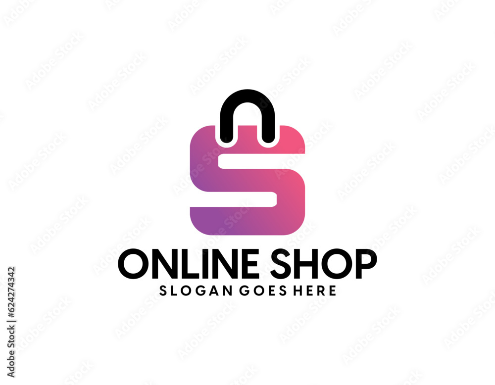 Online shopping logo design template