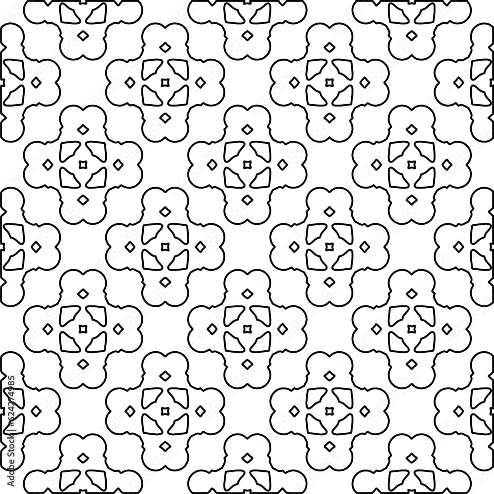 Abstract background with figures from lines. black and white pattern for web page, textures, card, poster, fabric, textile. Monochrome graphic repeating design. Abstract background with figures from lines. black and white pattern for web page, textures, card, poster, fabric, textile. Monochrome graphic repeating design.