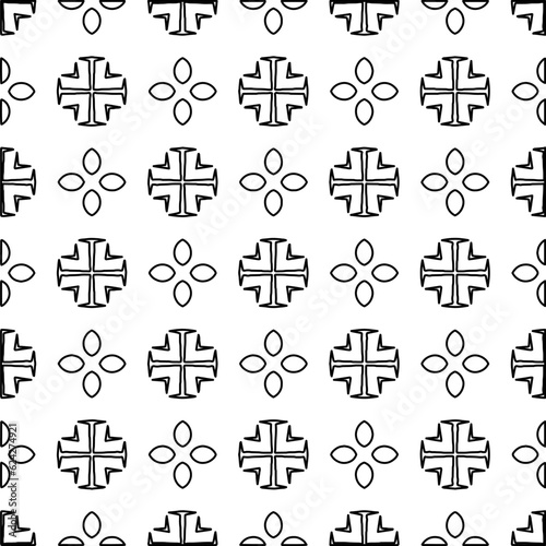 Abstract background with figures from lines. black and white pattern for web page, textures, card, poster, fabric, textile. Monochrome graphic repeating design.