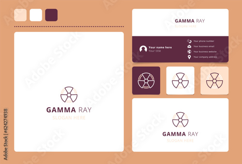 Gamma ray logo design with editable slogan. Branding book and business card template.