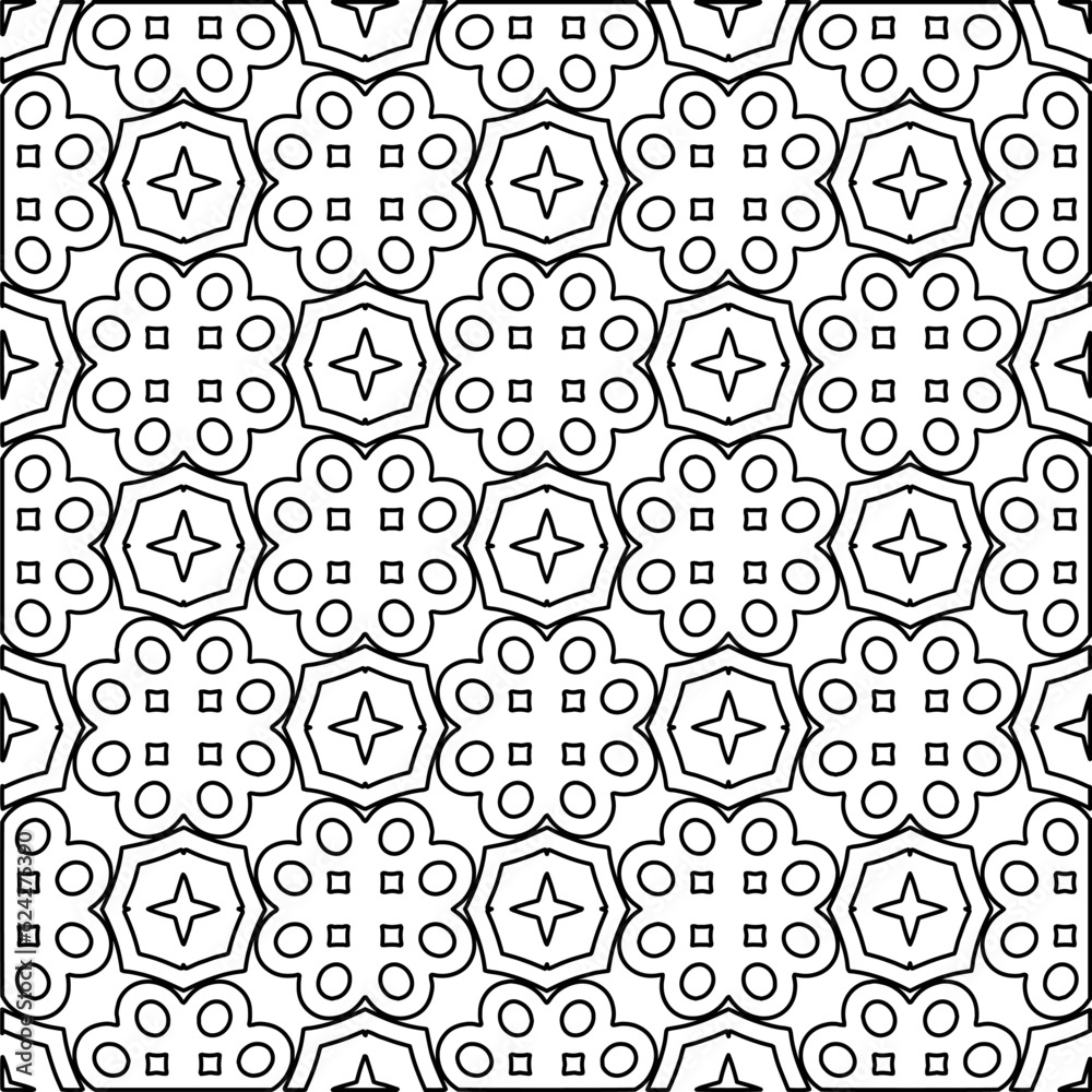 Abstract background with figures from lines. black and white pattern for web page, textures, card, poster, fabric, textile. Monochrome graphic repeating design. Abstract background with figures from lines. black and white pattern for web page, textures, card, poster, fabric, textile. Monochrome graphic repeating design.
