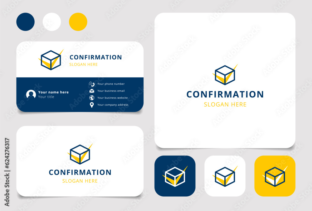 Confirmation logo design with editable slogan. Branding book and business card template. Confirmation logo design with editable slogan. Branding book and business card template.