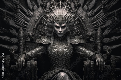 Leinwand Poster The queen of darkness on the throne