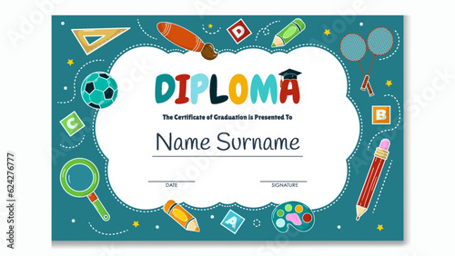 Fun Colorful Kindergarten Certificate Template