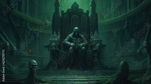 the skull king sits on the throne
