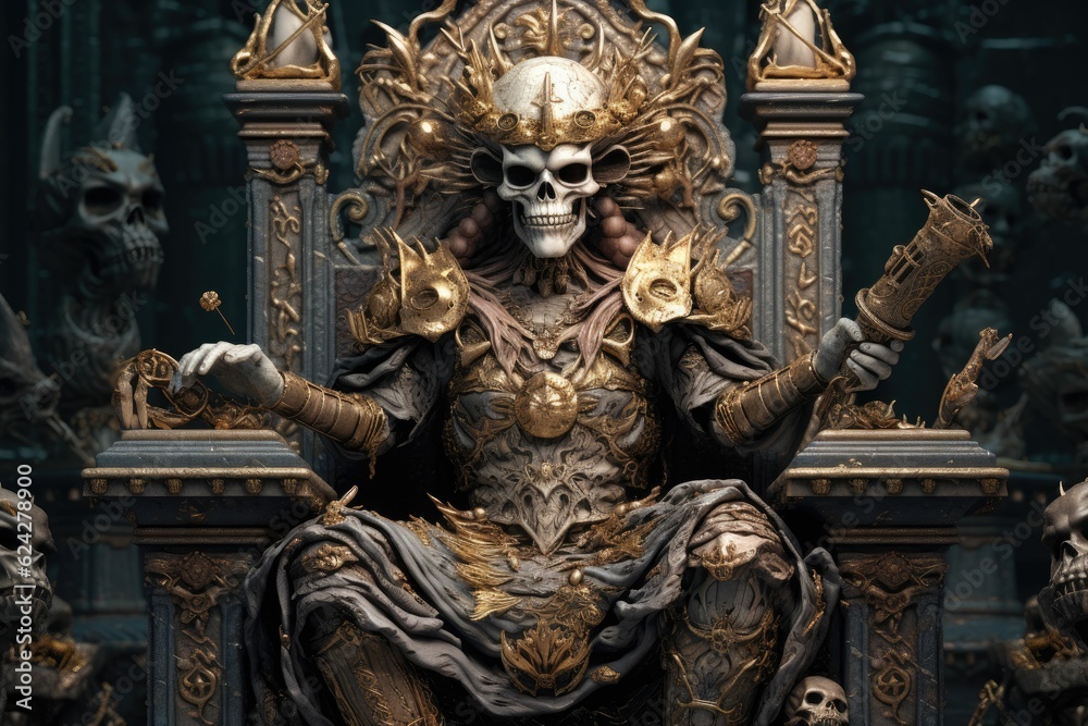 the skull king sits on the throne