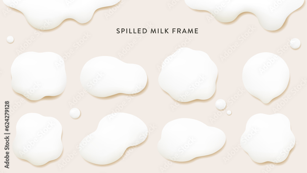 Spilled milk frame - obrazy, fototapety, plakaty 