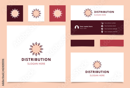 Distribution logo design with editable slogan. Branding book and business card template. photo