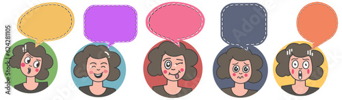 character with speech bubble, funny funky cute style,cartoon with speech bubble