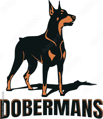 dobermans dog logo design vector art