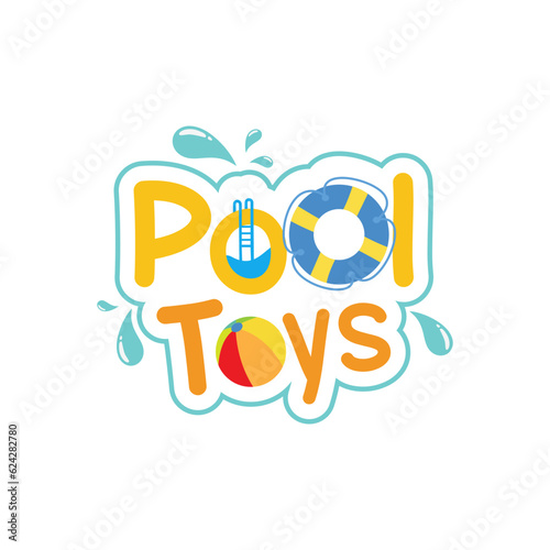 PoolToys llusttartion Logo design element template vector suistable for playground Kids