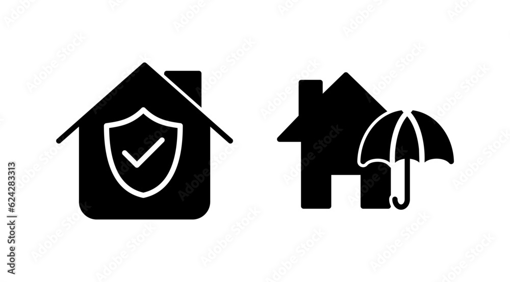 Home insurance icon vector. home shield protect logo Home insurance icon vector. home shield protect logo