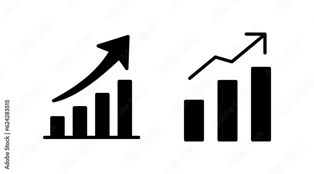 Growing graph Icon vector. Chart icon. Graph Icon Growing graph Icon vector. Chart icon. Graph Icon