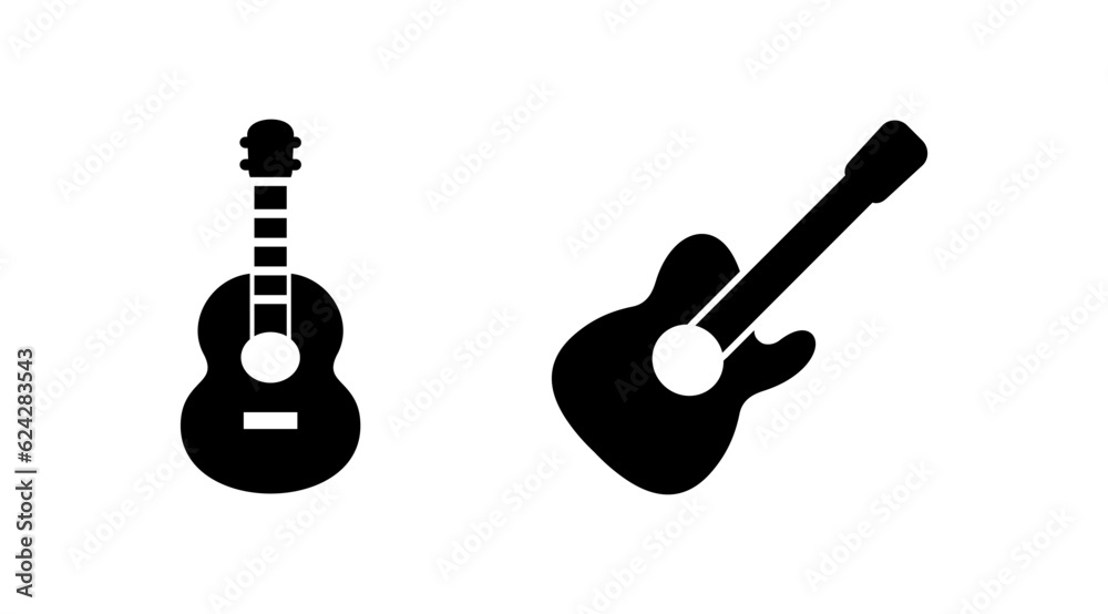 Naklejka premium Guitar icon vector. musical instrument sign