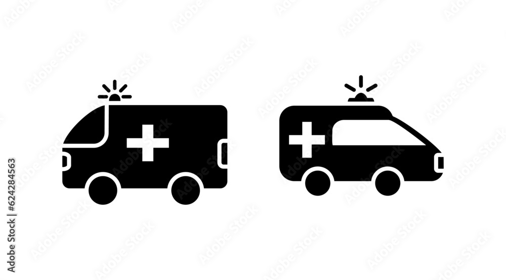 Ambulance icon vector. Ambulance car icon Ambulance icon vector. Ambulance car icon
