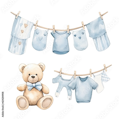 Watercolor baby shower background.