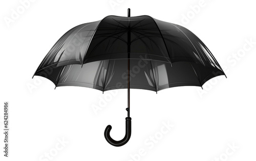 Transparent Isolated Black Umbrella for Rain Protection. Generative AI