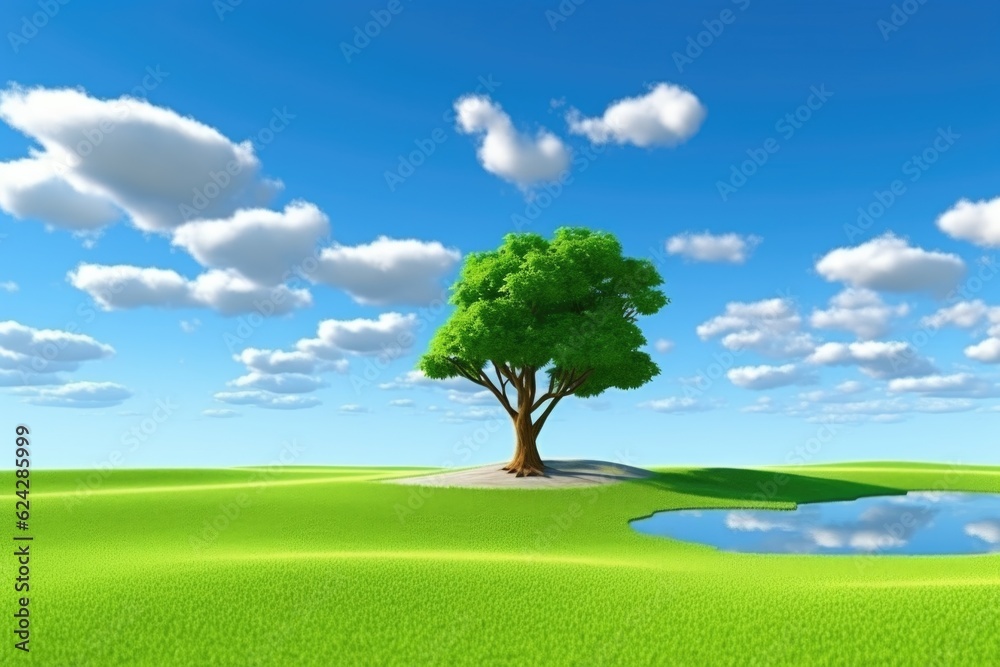 empty 3D cartoon background for kids and animation generative ai creation empty 3D cartoon background for kids and animation generative ai creation