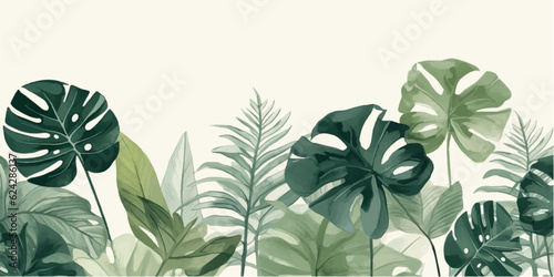 Papier peint Abstract foliage and botanical background