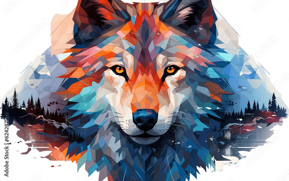 Wolf Isolated on Transparent Background. Generative AI