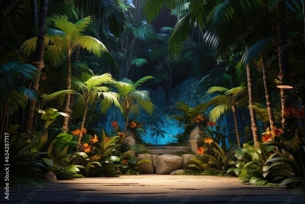 Fototapeta premium empty 3D cartoon background for kids and animation generative ai creation 