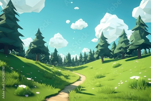 empty 3D cartoon background for kids and animation generative ai creation 