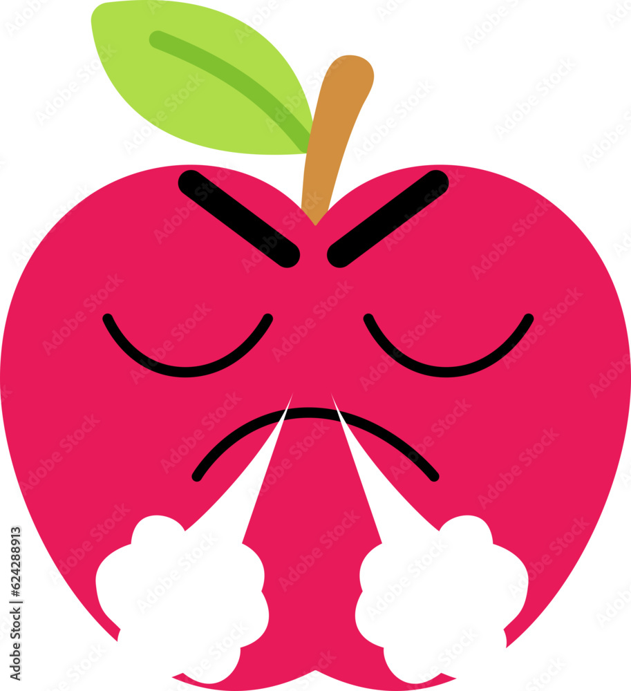 Fototapeta premium Apple Face Over Angry Smoke Nose