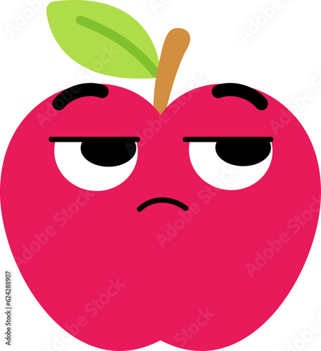 Apple Face Looking Right Mistrust