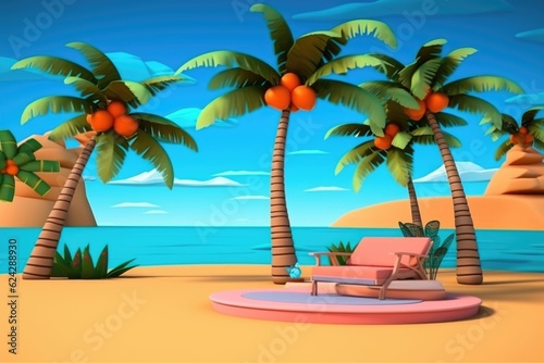 empty 3D cartoon background for kids and animation  generative ai creation  © Ecleposs