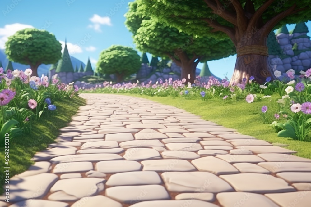 empty 3D cartoon background for kids and animation generative ai creation empty 3D cartoon background for kids and animation generative ai creation