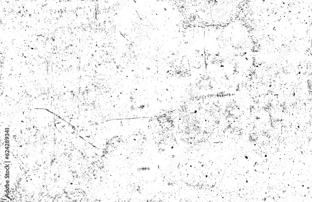 Grunge black texture. Dark grainy texture on white background. Dust overlay textured. Grain noise particles. Rusted white effect. Design elements. Vector illustration, EPS 10.