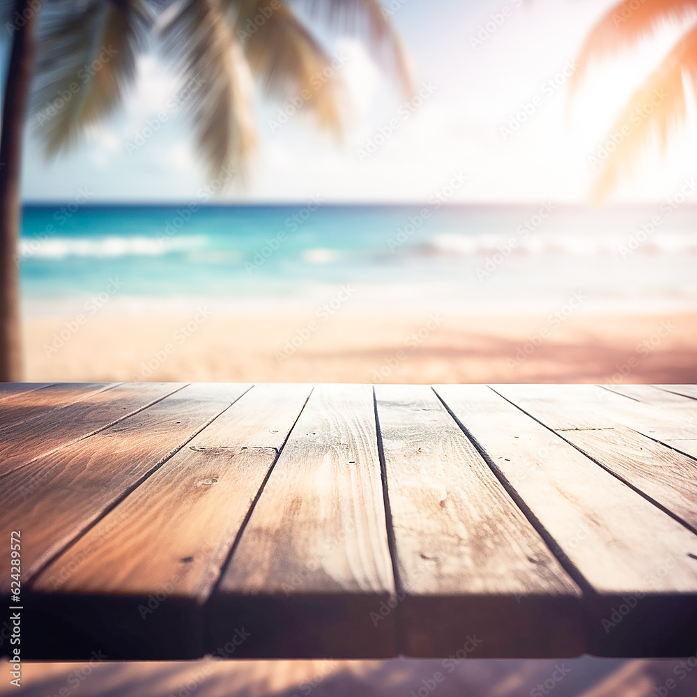 Table Top And Blur Nature of the Background. Ready for Your Design Table Top And Blur Nature of the Background. Ready for Your Design