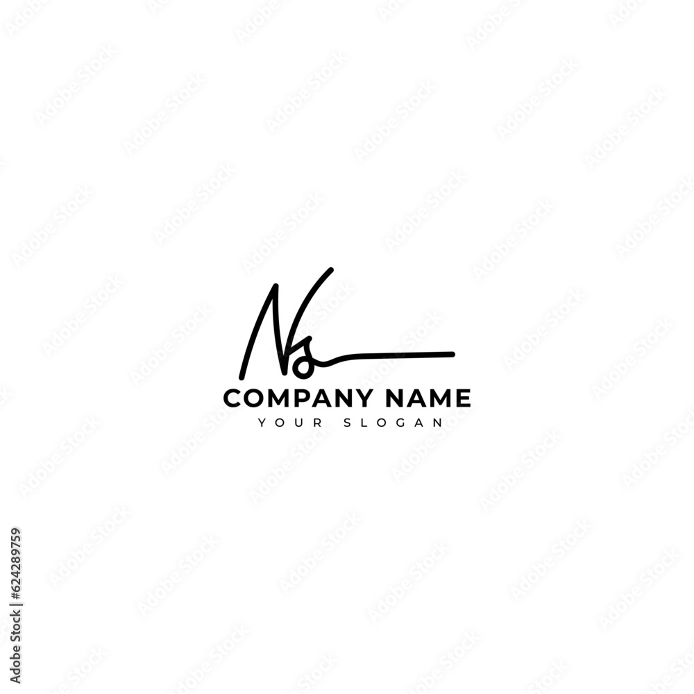 Ns Initial signature logo vector design