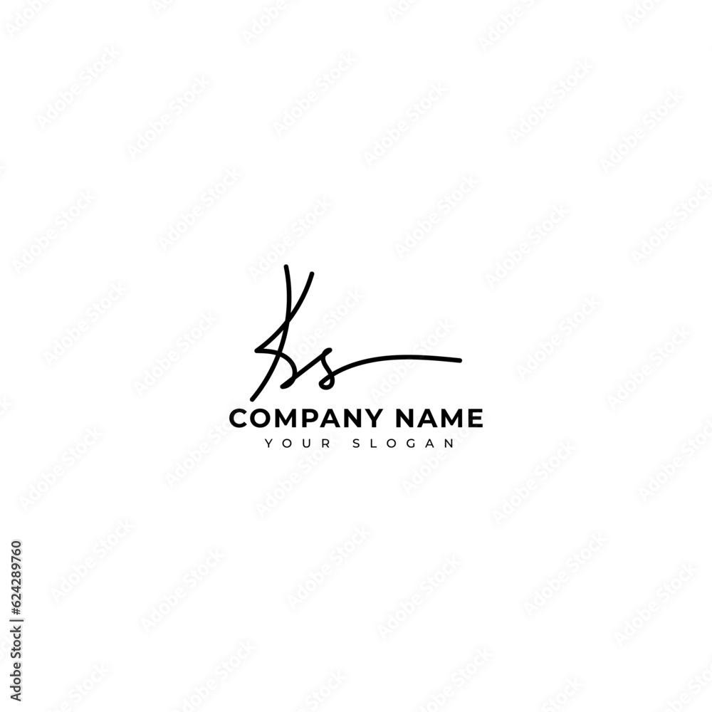 Ks Initial signature logo vector design