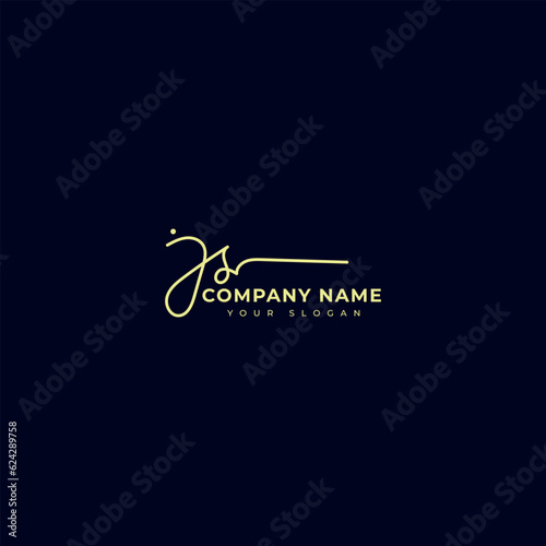 Js Initial signature logo vector design