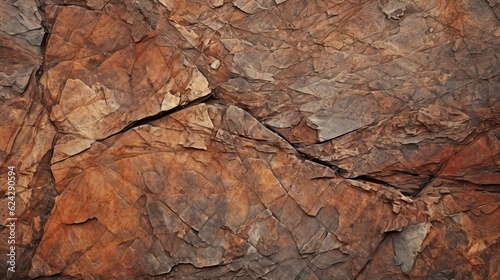 Nature's Canvas: Close-Up Dark Red Orange Brown Rock Texture with Cracks