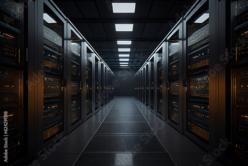 Cloud storage big data centre for storing backup files and security at a network database through the internet when browsing online  computer Generative AI stock illustration image