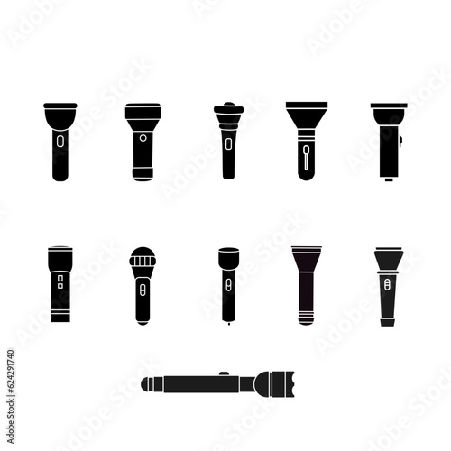 Flashlight icon vector set. lantern illustration sign collection. lamp symbol. light logo.