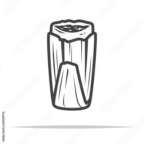 Tamale outline icon vector isolated