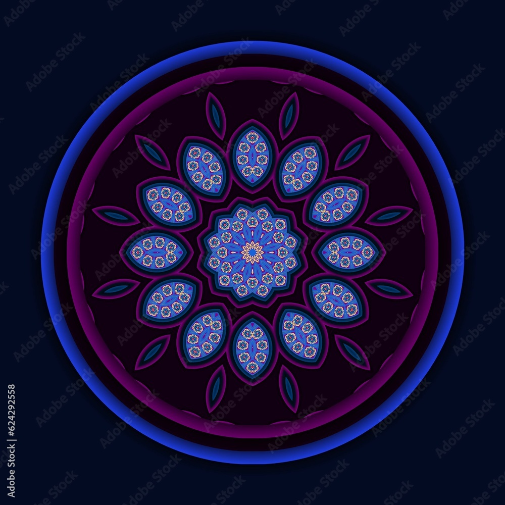 Abstract decorative mandala in a dark colors