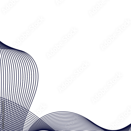 abstract curve wave line illustration as corner border for technology background design