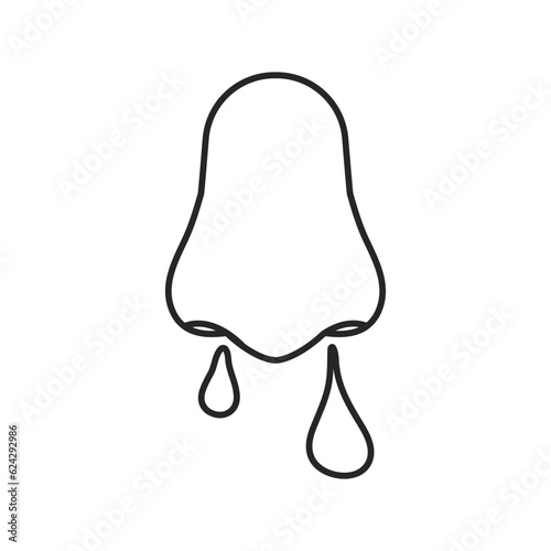 Allergic runny nose icon with mucus discharge