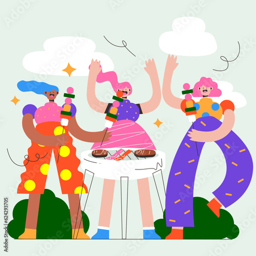 BBQ party with friends
