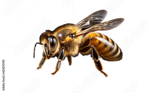 Isolated Honey Bee on Transparent Background. Generative AI © zainab
